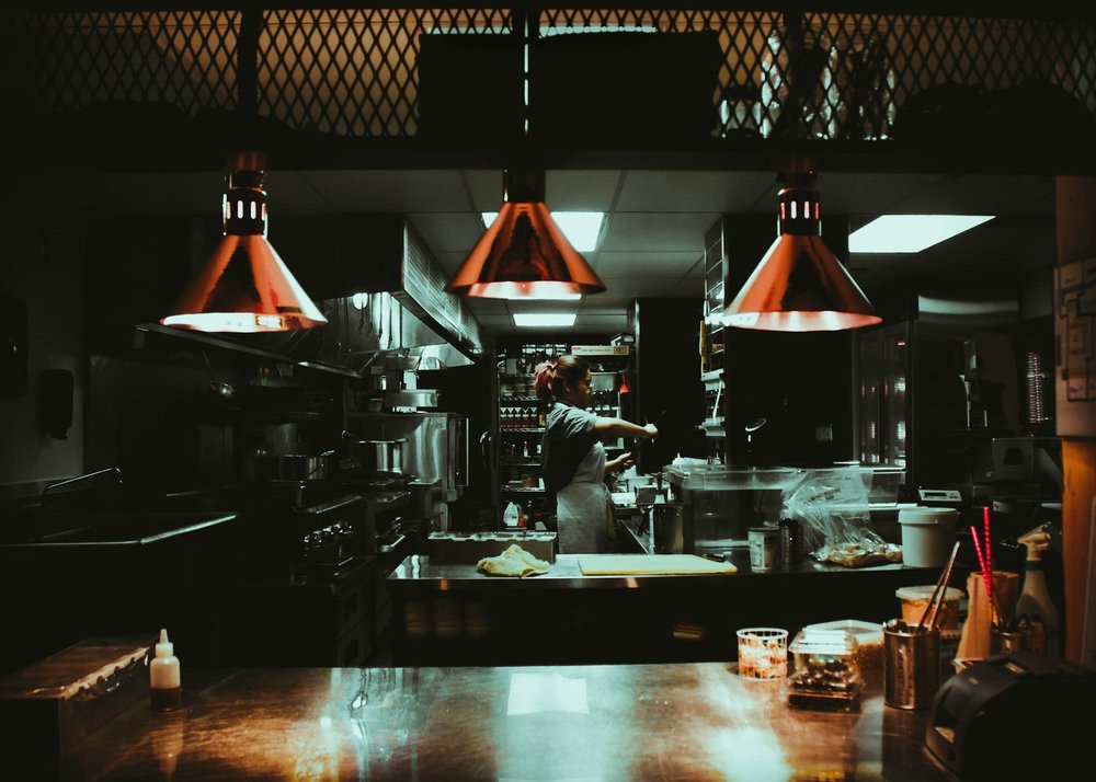 Working restaurant kitchen