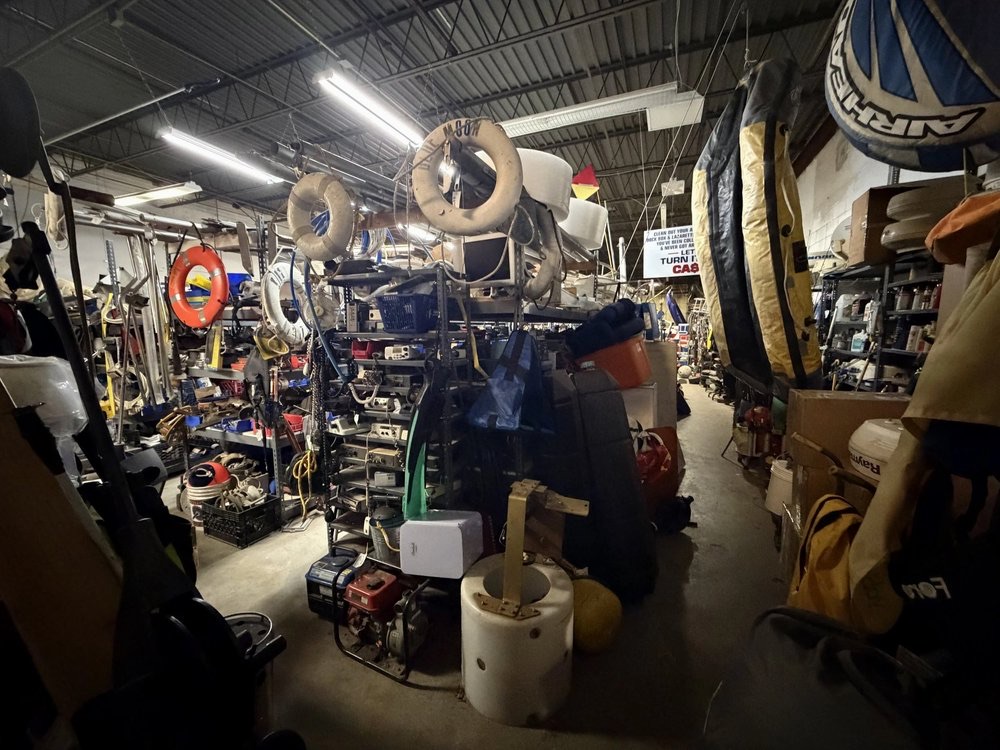 Marine equipment in the warehouse